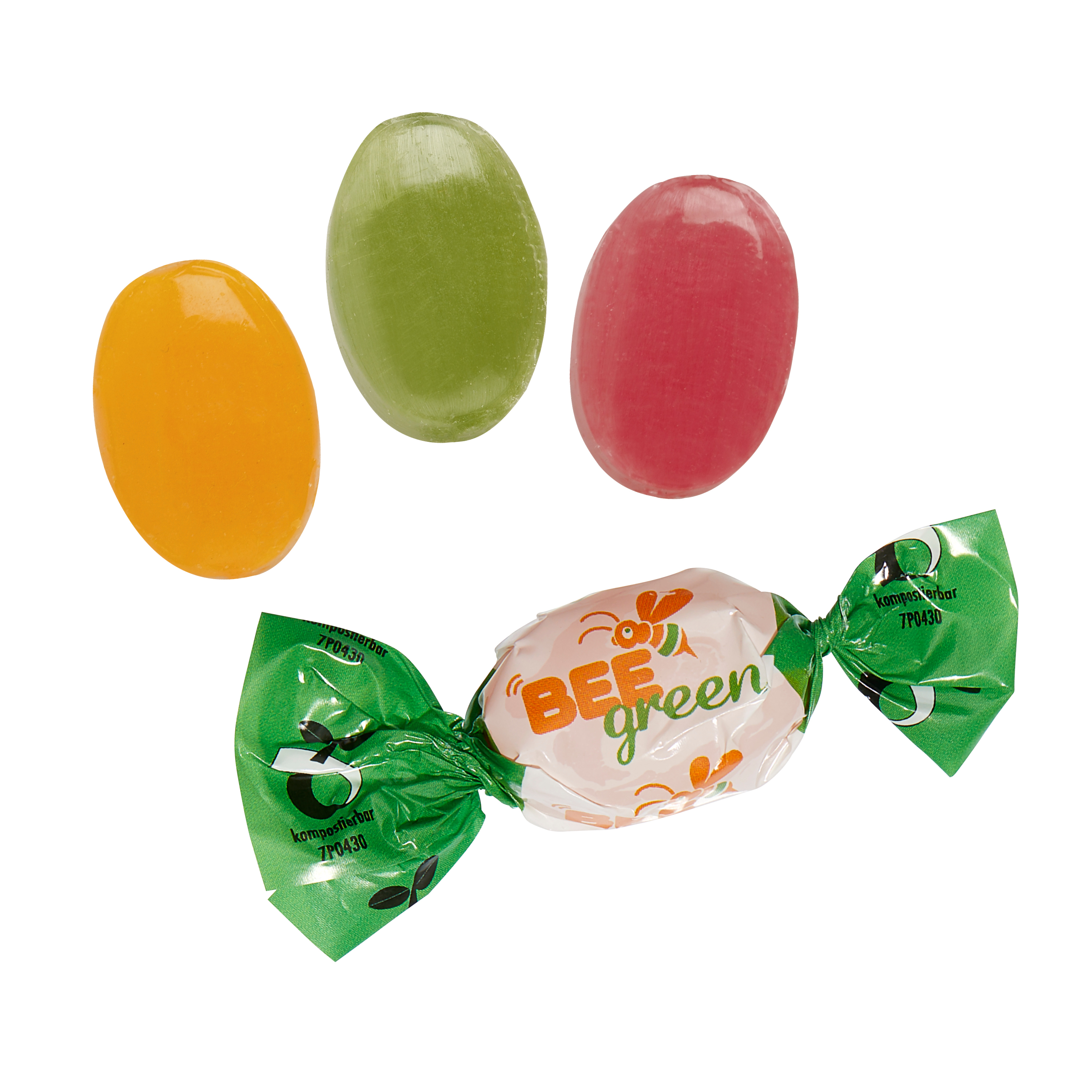 Bonbons im kompostierbaren Werbewickel 