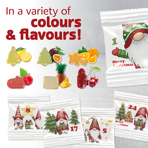 Fruchtgummi-Ketten-Adventskalender mit Standardmotiv