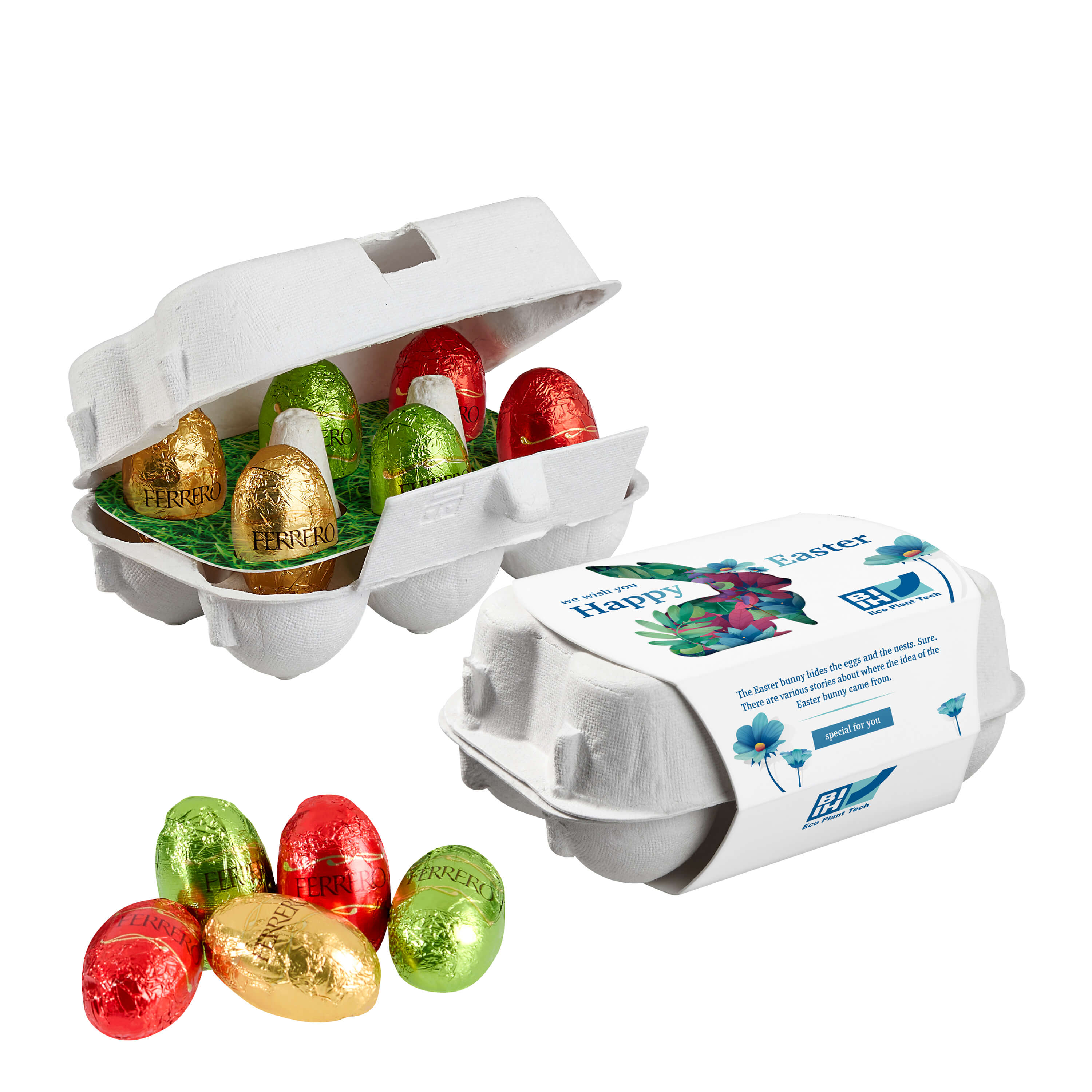 Boîte en carton de 6 œufs de Pâques Boîte en carton de 6 œufs de Pâques