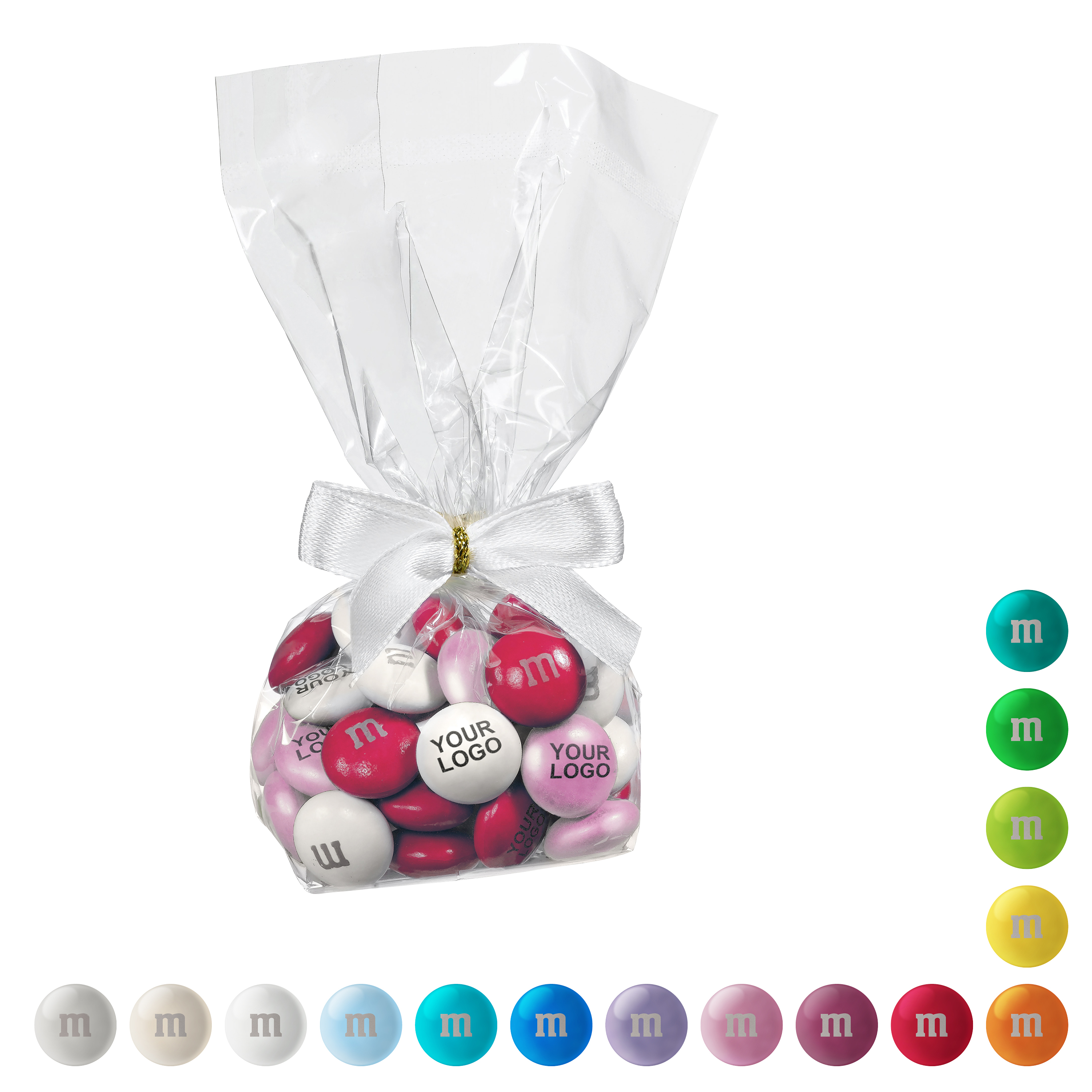Personalisierte M&M'S® Schokolinsen im Tütchen mit Schleife 40 g
