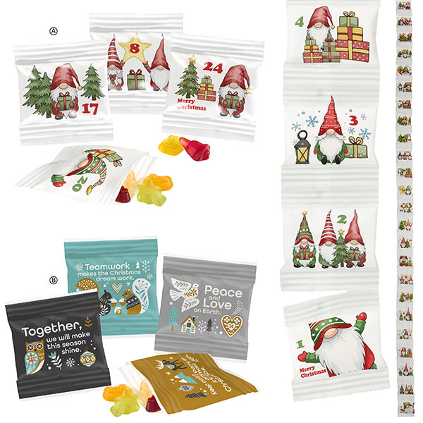Fruchtgummi-Ketten-Adventskalender mit Standardmotiv