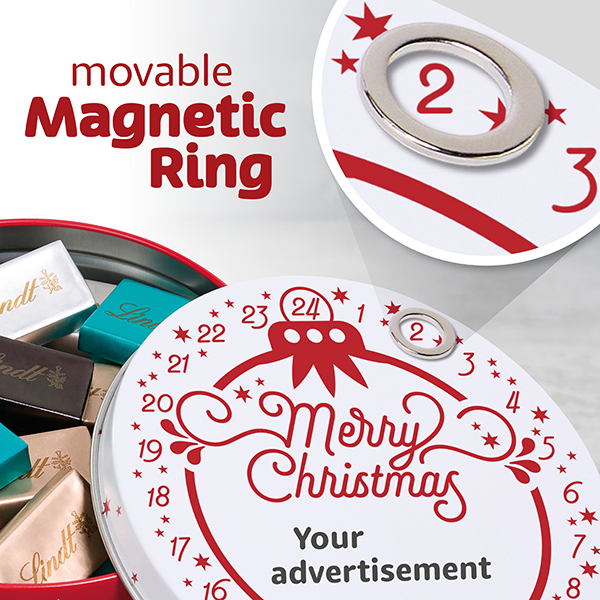 Calendrier de l’Avent magnétique avec des Napolitains de Lindt
