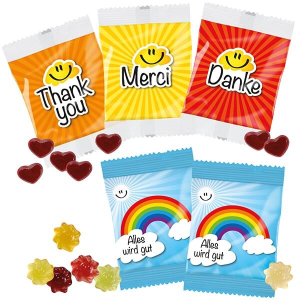 Fruchtgummi-Standardformen im Standardtütchen