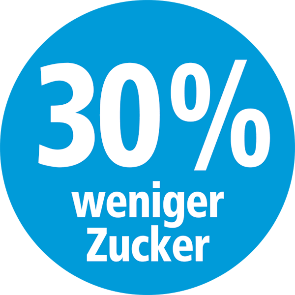 30 % weniger Zucker