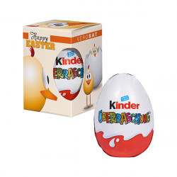 Kinder-Überraschungs-Ei in Werbebox mit Sichtfenster