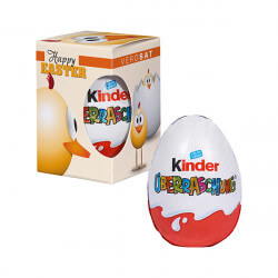 Œuf Kinder surprise, dans une boít cadeau avec fenétre, ovale