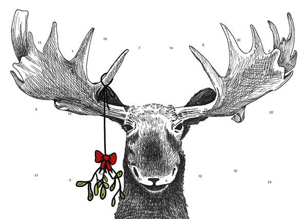 Reindeer & mistletoe M049