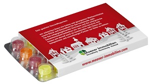 Werbeschuber für Pulmoll Pastillen oder SKITTLES® Kalender